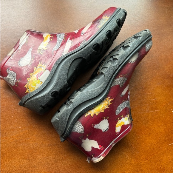 EUC Chicken Sloggers Ankle Rain Boots Maroon Chicken boots Waterproof - Picture 5 of 5